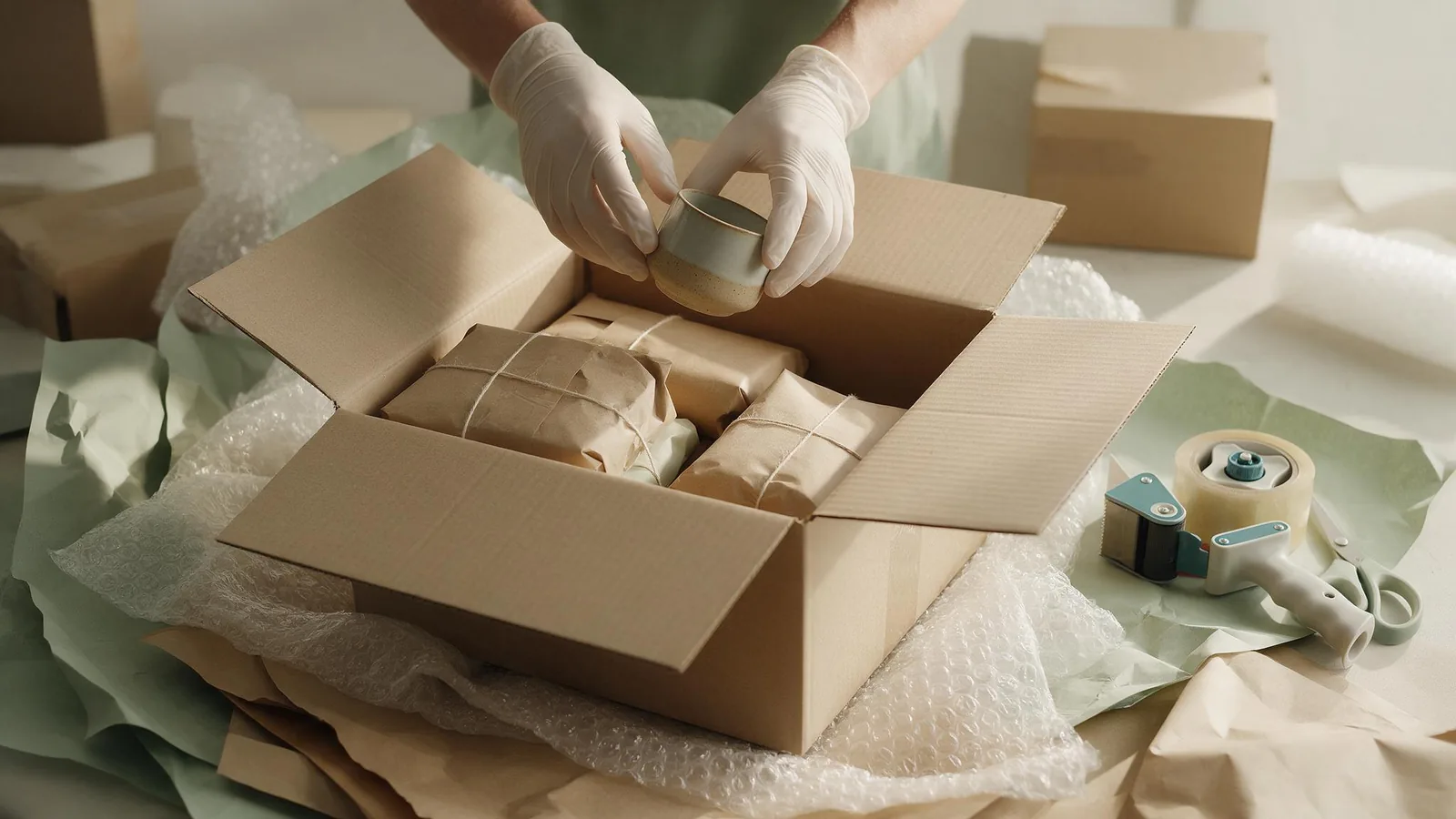 Consolidating several Chinese orders into one parcel (illustrative image)