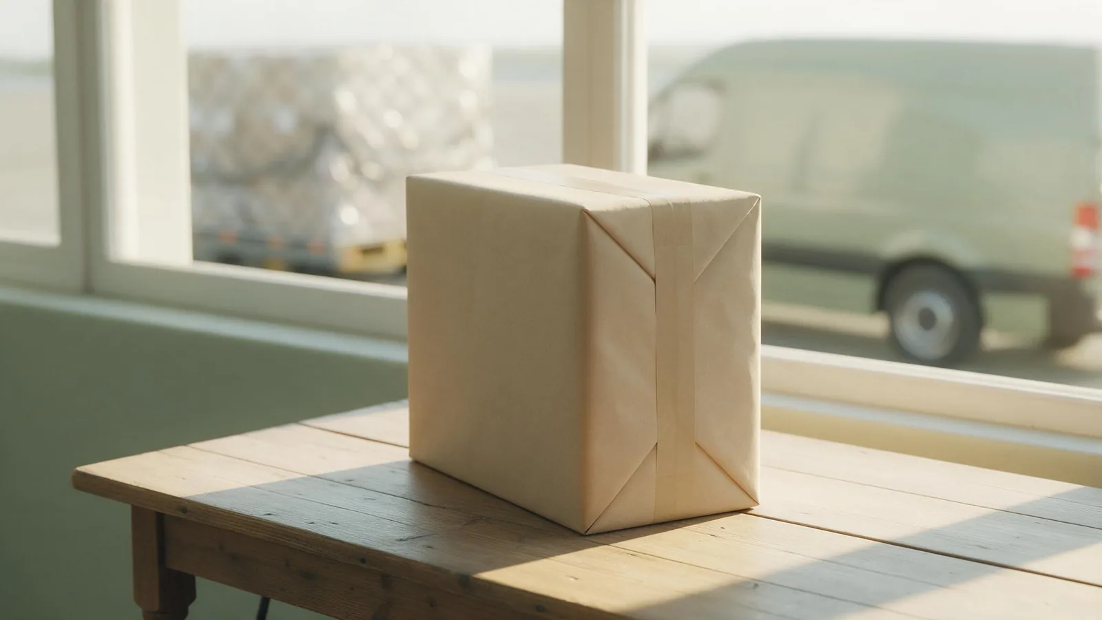 One consolidated parcel ready for international dispatch (illustrative image)