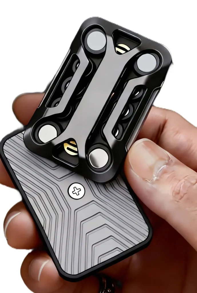 Tuning Fork Metal Mechanical Push Card - EDC Slider