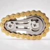 Gear Chain Fidget Toy - Gold All-Metal EDC Fidget: side elevation view
