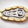 Gear Chain Fidget Toy - Gold All-Metal EDC Fidget: close-up detail of the mechanism