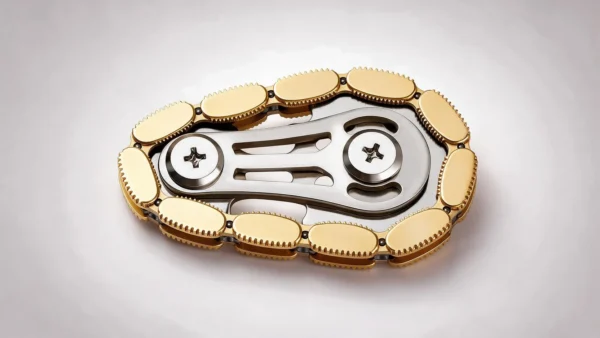 Gear Chain Fidget Toy - Gold All-Metal EDC Fidget: close-up detail of the mechanism