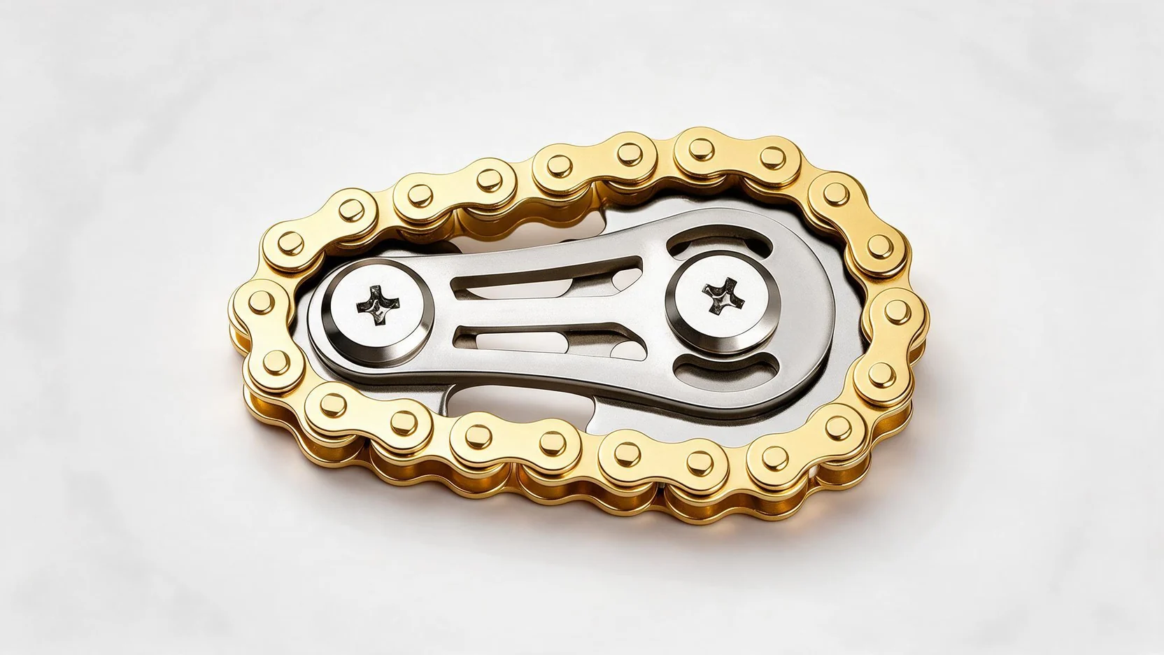 Gear Chain Fidget Toy - Gold All-Metal EDC Fidget: main product photo