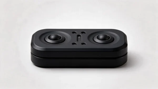 Cat Eye Metal Push Plate Fidget - Slider Toy: side elevation view