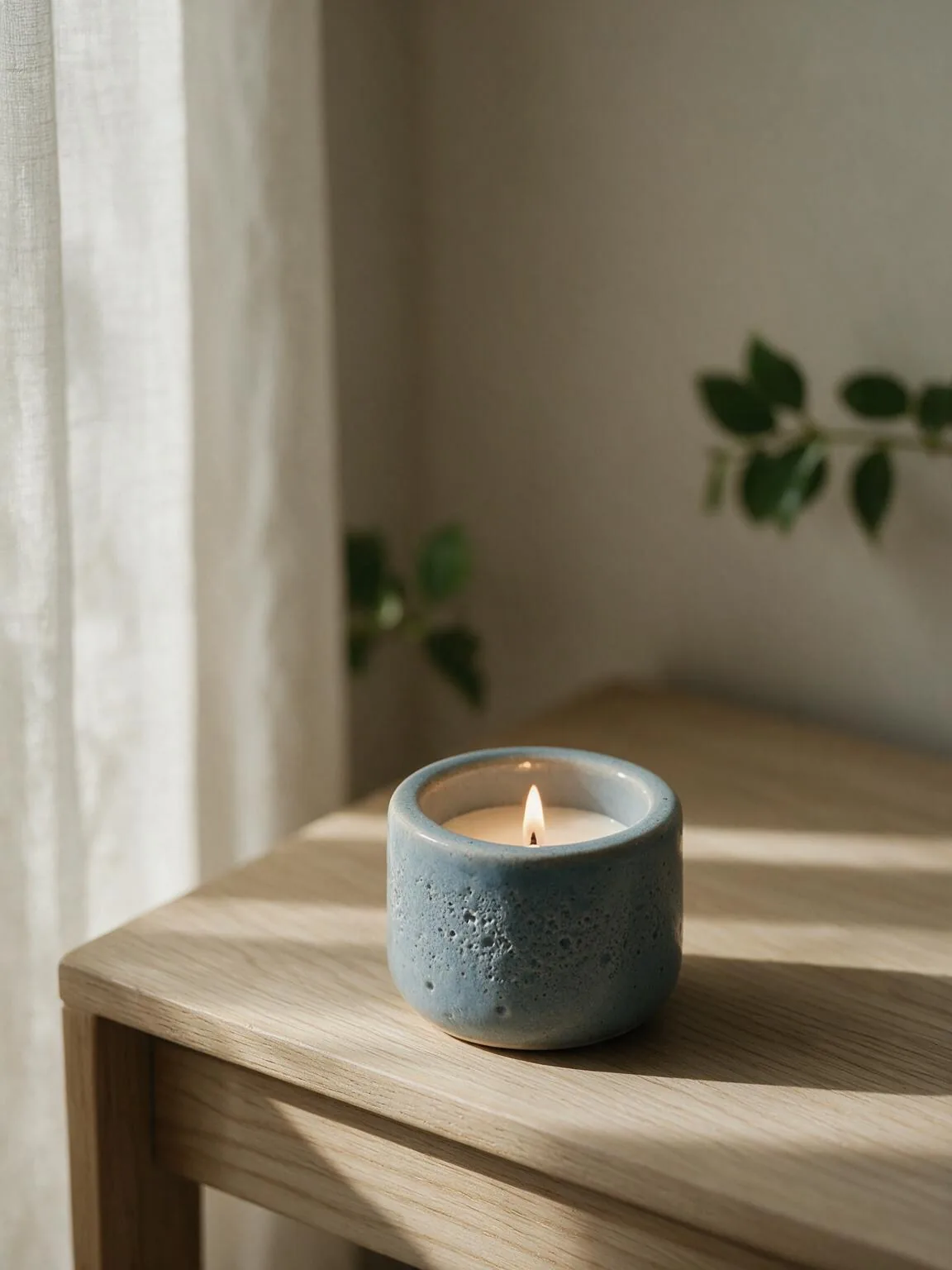 Calming home decor: candle holders, cup racks and travel mugs that make a workspace feel considered.