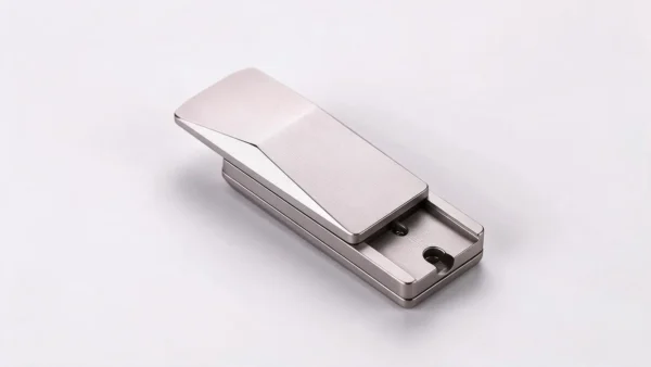 Cyber Magnetic Slider Push Card Fidget - Steel EDC Toy - close-up detail of the mechanism Cyber Magnetic Slider Push Card Fidget - Steel EDC Toy: close-up detail of the mechanism