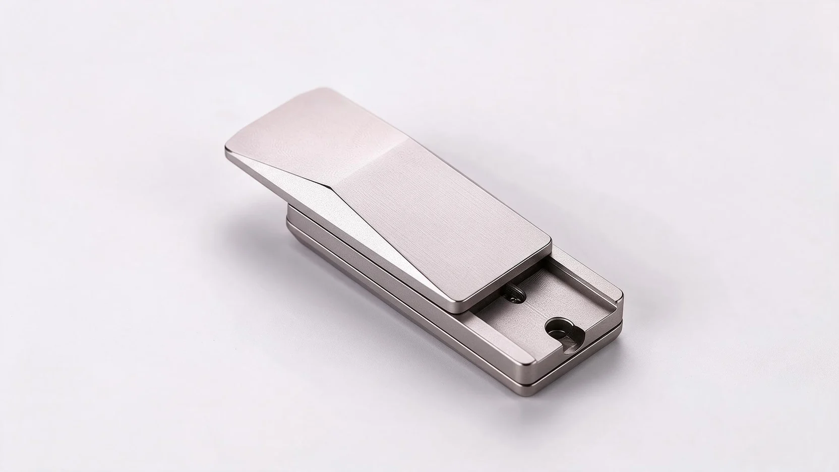 Cyber Magnetic Slider Push Card Fidget - Steel EDC Toy: close-up detail of the mechanism
