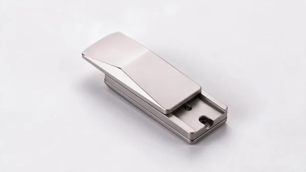 Cyber Magnetic Slider Push Card Fidget - Steel EDC Toy - on a desk in use Cyber Magnetic Slider Push Card Fidget - Steel EDC Toy: on a desk in use