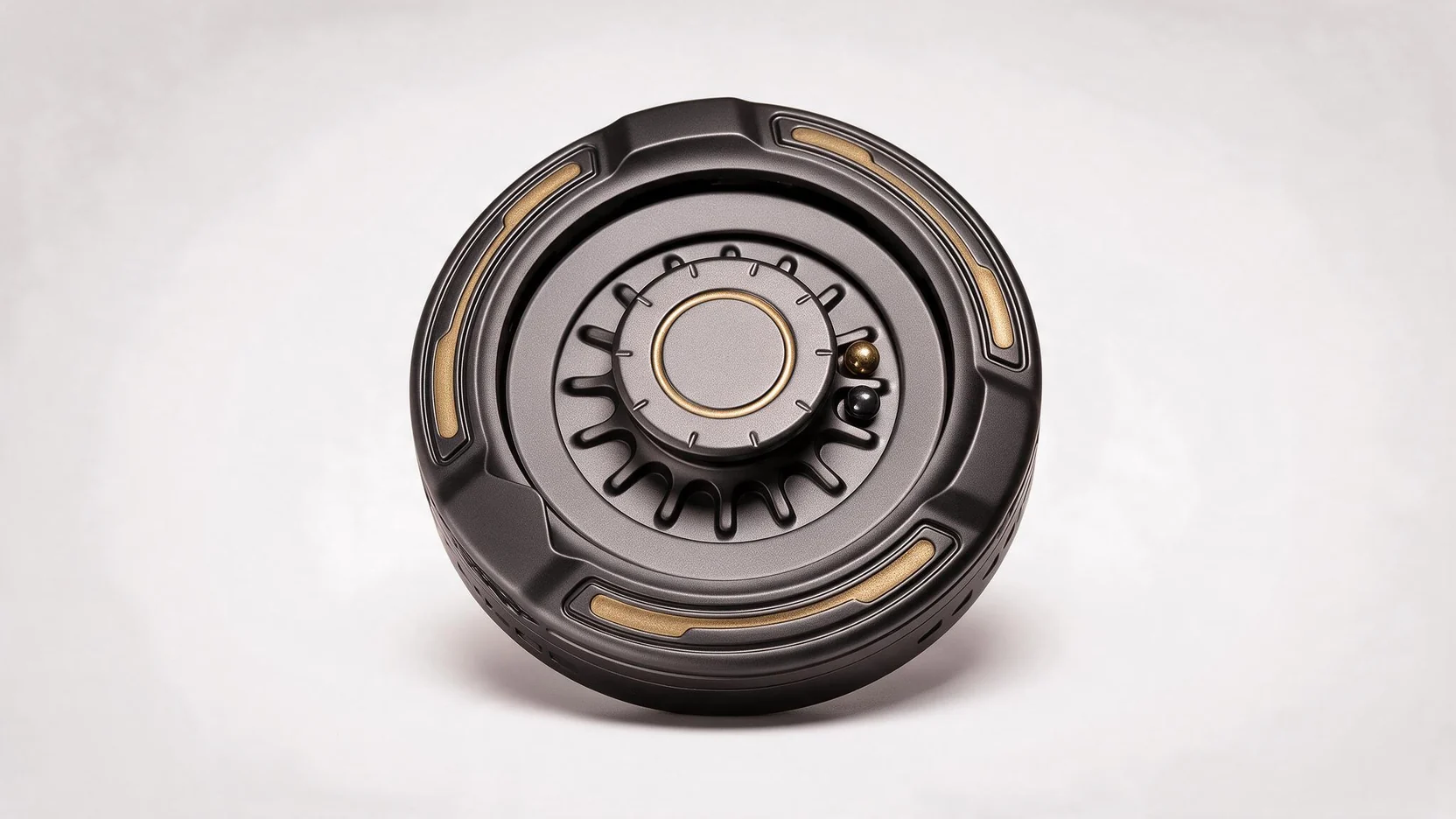 Decision Maker Fidget Spinner - Metal Wheel Fidget: on a desk in use