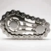 Finger Chain Gear Fidget Toy - Silver Metal EDC Fidget: side elevation view