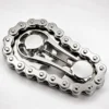 Finger Chain Gear Fidget Toy - Silver Metal EDC Fidget: close-up detail of the mechanism