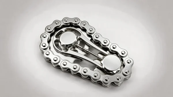 Finger Chain Gear Fidget Toy - Silver Metal EDC Fidget: main product photo