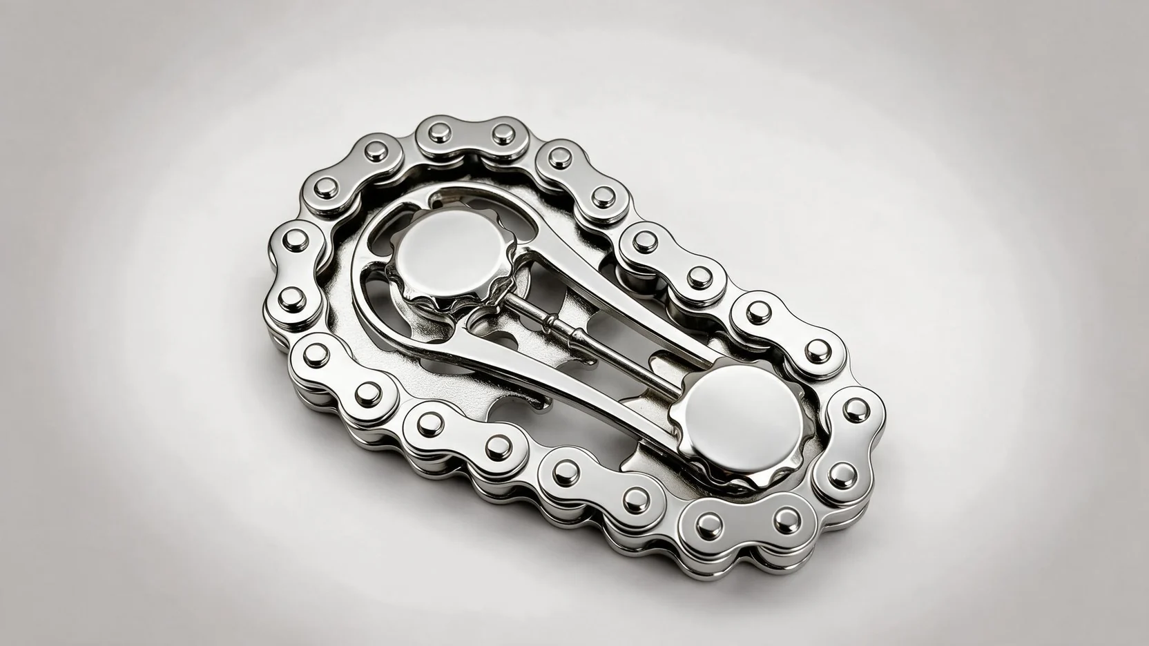 Finger Chain Gear Fidget Toy - Silver Metal EDC Fidget: main product photo