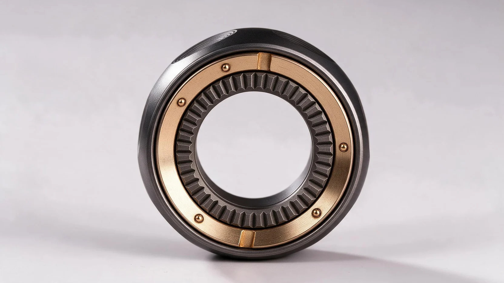 Magnetic Ratchet Ring Fidget - Metal EDC Finger Fidget: side elevation view