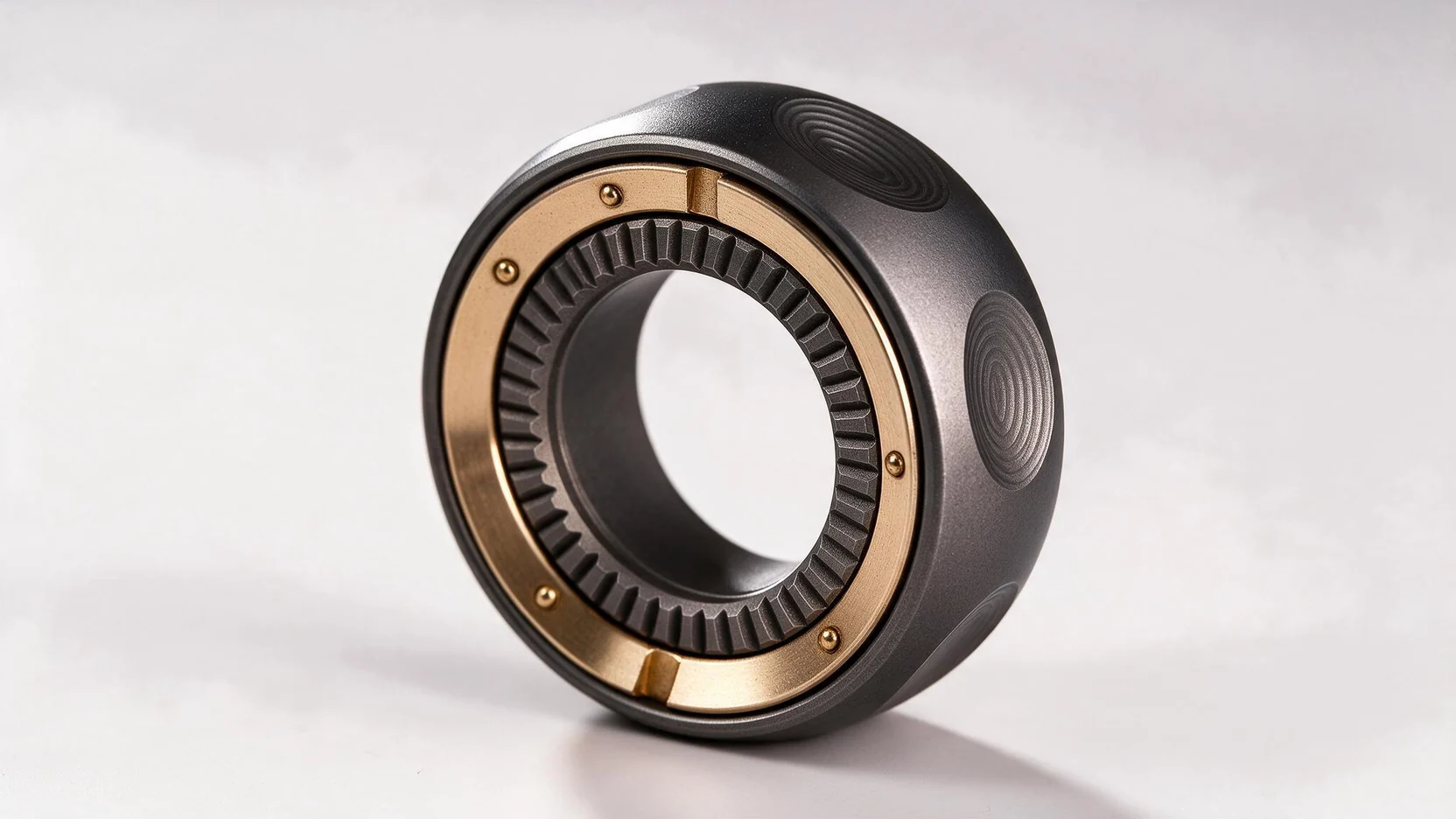 Magnetic Ratchet Ring Fidget - Metal EDC Finger Fidget: close-up detail of the mechanism