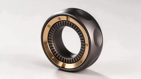 Magnetic Ratchet Ring Fidget - Metal EDC Finger Fidget: on a desk in use