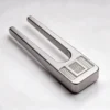 Tuning Fork Metal Mechanical Push Card - EDC Slider: close-up detail of the mechanism