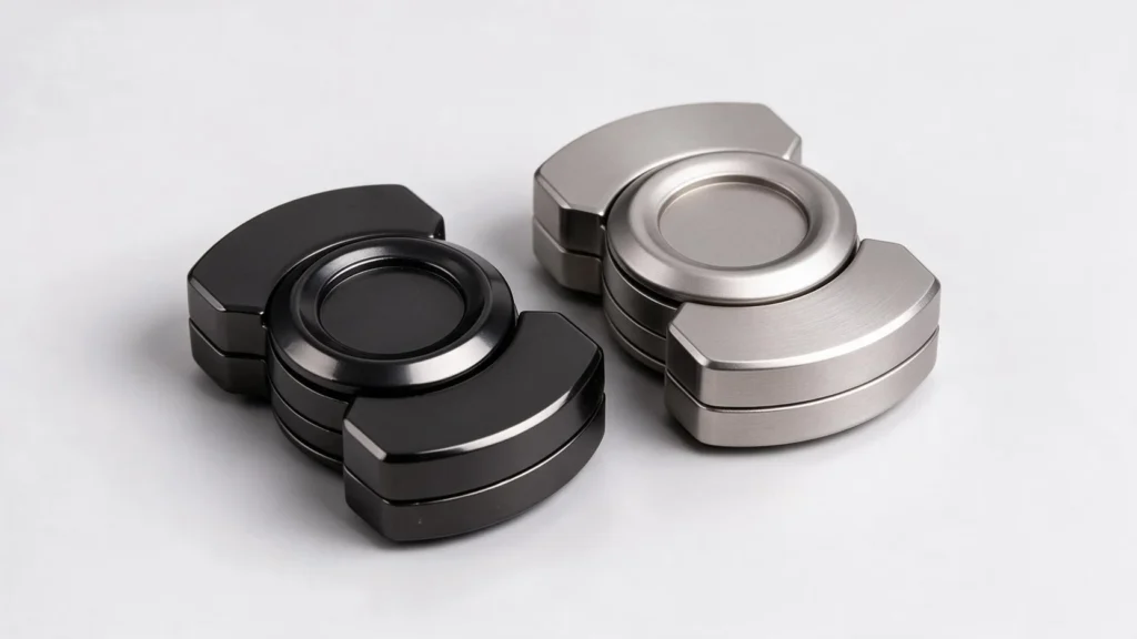 Zinc Alloy 3-in-1 Fidget Spinner Set - Black & Silver: main product photo