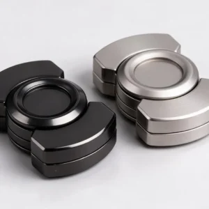 Zinc Alloy 3-in-1 Fidget Spinner Set - Black & Silver: main product photo